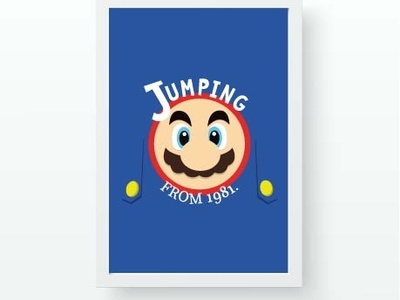 Jumping boring mario mariobros t shirt design