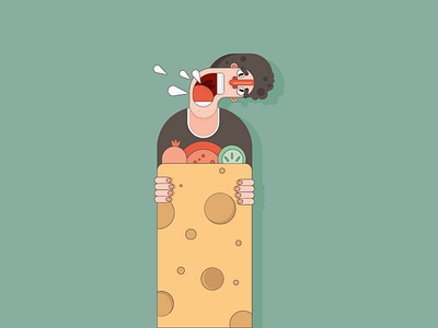 Hungry adobe art cartoon character character design design draw drawing fanny flat flat design hanger illustration illustrator person vector vector art