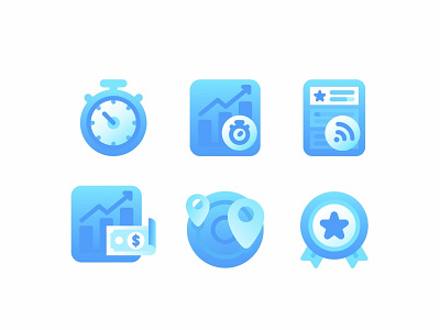 Icon Set No.4 award badge chart clock design icon set icons illustration location map money news feed statistic stock time