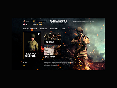 Day of Defeat: Source UX/UI game game interface games interface interface design ui design ux design
