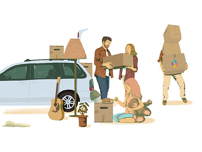 "Moving" art clients colors design digitalart drawing illustration people web work