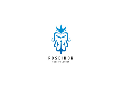 Poseidon Logo crown god king mystical ocean poseidon sea storm strength thunder trident