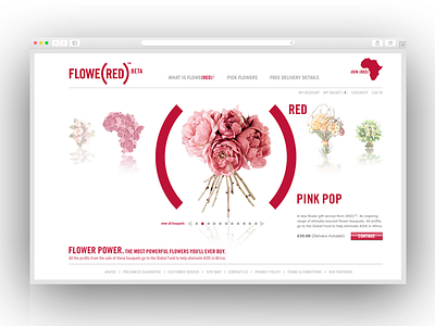Pop up store for (RED) design experiment interface ui
