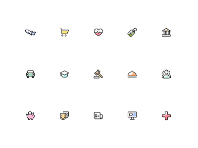Icon Set1 coloured icons icon set illustration line icons multi color icons vector art