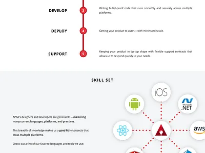 APAX Software Skills custom apps custom software custom websites icons illustration process services services page shadow timeline ui user experience website
