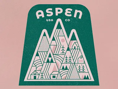 Aspen aspen badge retro ski snow sticker texture travel vintage