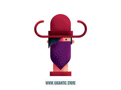 Flat Design Cowboy Character Illustration in Illustrator art brushes cartoon character character design characters design draw drawing flat flat design grain illustration man noise people person texture vector vector art