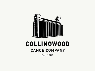 Collingwood Canoe Company black and white canoe handmade illustration logo