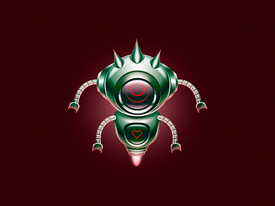 Roboto alert design easy education fun green heart illustration photoshop practice red robot vector