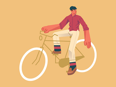 🚴 bike biking character design classic design flat graphic illustration ilustracion modern vector