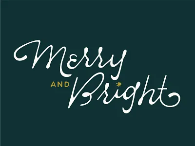 Merry and Bright art design graphic design hand drawn hand drawn type hand lettered hand lettering holidays typography vector