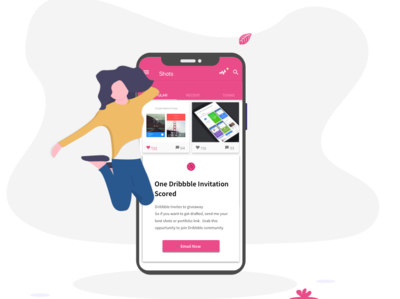 Dribble Invite button dribbble dribbble ball dribbble best shot illustration invite mobile typography ui