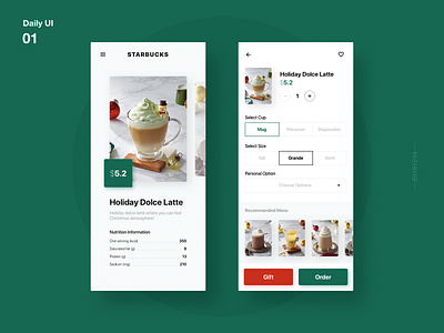 Daily UI_01_Starbucks coffee holiday order starbucks ui
