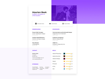 Personal resume cv design graphic layout personal print resume ui ux visual