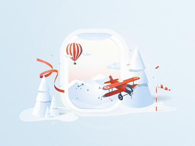 Merry Christmas ! 3d aircraft aviation christmas fairy illustration illustrator isometric merrychristmas party snow