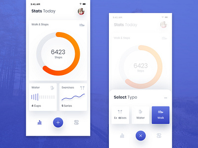 Fitness Activity Tracker App UI activity app app design cuberto design fintess app fitness graphics icons flat application graphice designer health app tracker ui ui ux design