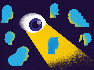 Line of Vision art design editorial eye graphic grunge head illustration illustrator iris light profile shadow spot light texture vision