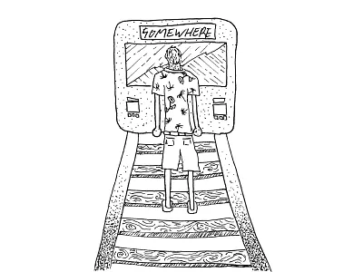 Drawcember 13 Hit by a Train art black and white challenge detail dots drawcember illustration pattern stipple stippled texture