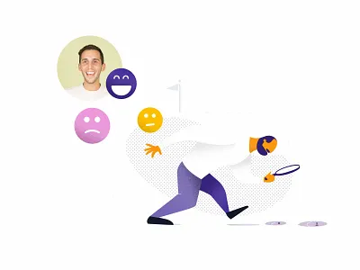 Detective detective illustration loupe magnifying glass smileys survey