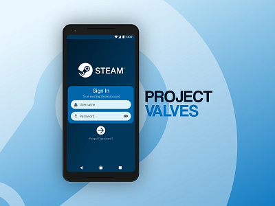 Project Valves: Login Screen design mobile mobile app design steam ui