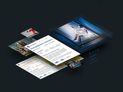 Panasonic Team card icons play play button player social buttons