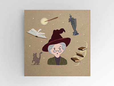 Professor McGonagall design harry harrypotter illustration potter professor wand wizard