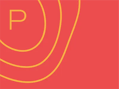 Pinnacle brand branding design graphic logo logomark p pinnacle red topographic yellow