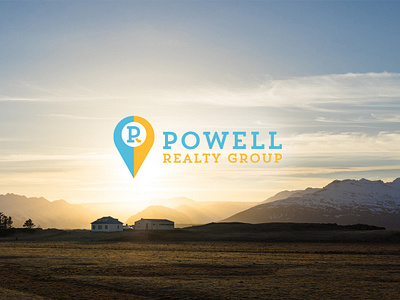 Powell Realty Group blue brand design group keller williams location logo marker photo powell prarie prg real estate realty sold yellow