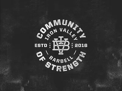 Iron Valley Barbell | Community of Strength badge gym indianapolis logo mark monogram typography