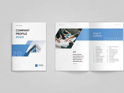 Brochure Design a4 blue branding brochure business clean company profile corporate creative design editorial layout minimal print stationary template
