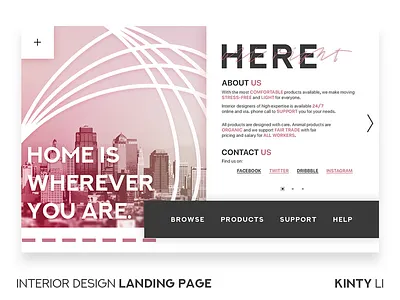 Interior Design Landing Page Concept Photo concept design ui web