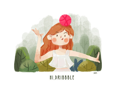 HI,Dribbble 插图