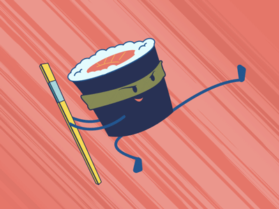 Pantone Color of the Year : Living Coral design living coral motion animation motion graphics ninja pantone sushi vector