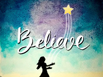 Belive illustration typography