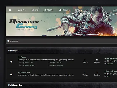 Revolution Gaming MyBB theme design forum mybb