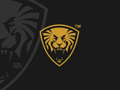 Lion Shield Logomark Gold animal brand branding brandmark icon identity illustration lion lion logo logo logogram logomark mark shield shield logo symbol vector wild