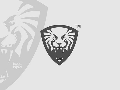 Lion Shield Logomark Blackwhite animal brand branding brandmark icon identity illustration lion lion logo logo logogram logomark mark shield shield logo symbol vector wild