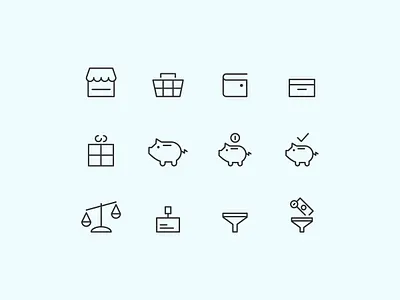Line Icons Set icon icons iconset illustrator interface interface design money shop ui ux vector web