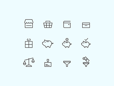 Line Icons Set icon icons iconset illustrator interface interface design money shop ui ux vector web