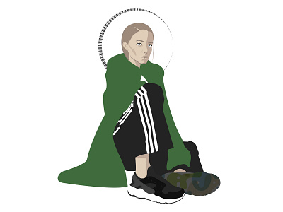 Santa Girl Illustration adidas adidas originals branding christmas design fashion fashion illustration green illustration look santa sneaker vector