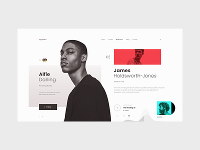 Hyphen — Music Label Concept clean colors design grid inspiration interface minimal minimalism music sandro tavartkiladze tavdro typography ui ux web website white whitespace