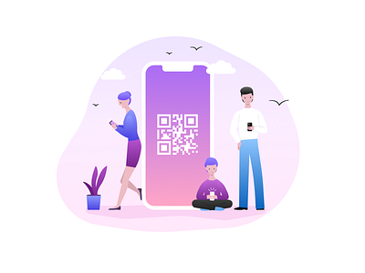 App app application art code illustration iphone iphone x mobile people qr smartphone ui user