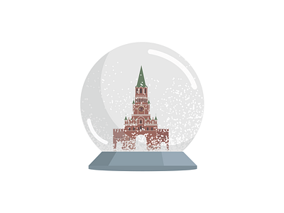 glass ball with winter in Moscow celebration glass ball illustration moscow new year 2019 present snow winter winter party