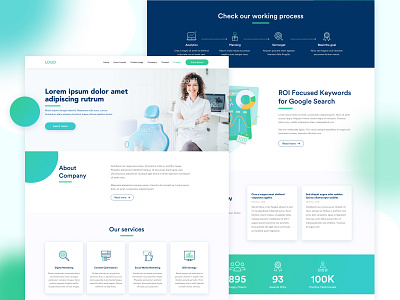 Dental Marketing Web UX/UI Design design digital doctor dribbble illustration interface landing page marketing agency minimal product typography ui vector web