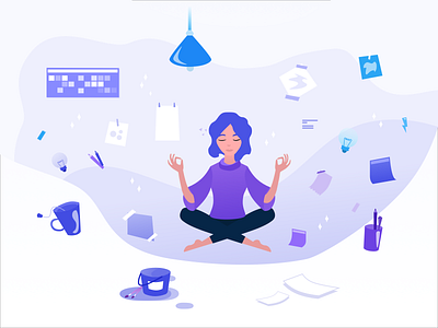 Illustration for stikerpack.design charachter design create design girl girl illustration graphic design illustration illustrations illustrator interace interface meditation people purple sketch ui