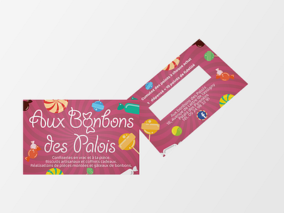 Aux Bonbons Des Palois arts card card art design design art flat flat design graphic graphic design graphic art graphic arts illustration infograph infographic infographic design loyalty loyalty card pink typography vector