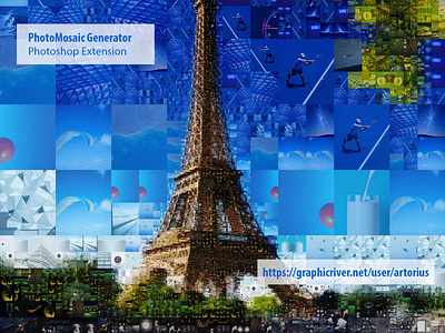 Photomosaic Generator Photoshop Extension architecture design envato graphic art graphicriver mosaic photo album photo book photomosaic photoshop photoshop action photoshop effect plugin