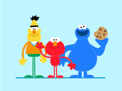 Bit of ...fan art? 2d design illustration sesame street vector