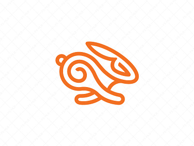 Rabbit Logo animal brand identity branding bunny easter hare icon illustration logo logo design mark modern orange rabbit rabbit logo symbol