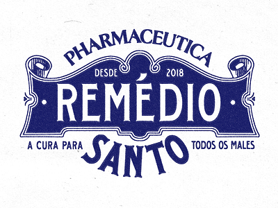 Remédio Santo branding logo medicine pharmaceutical portugal remédio vintage